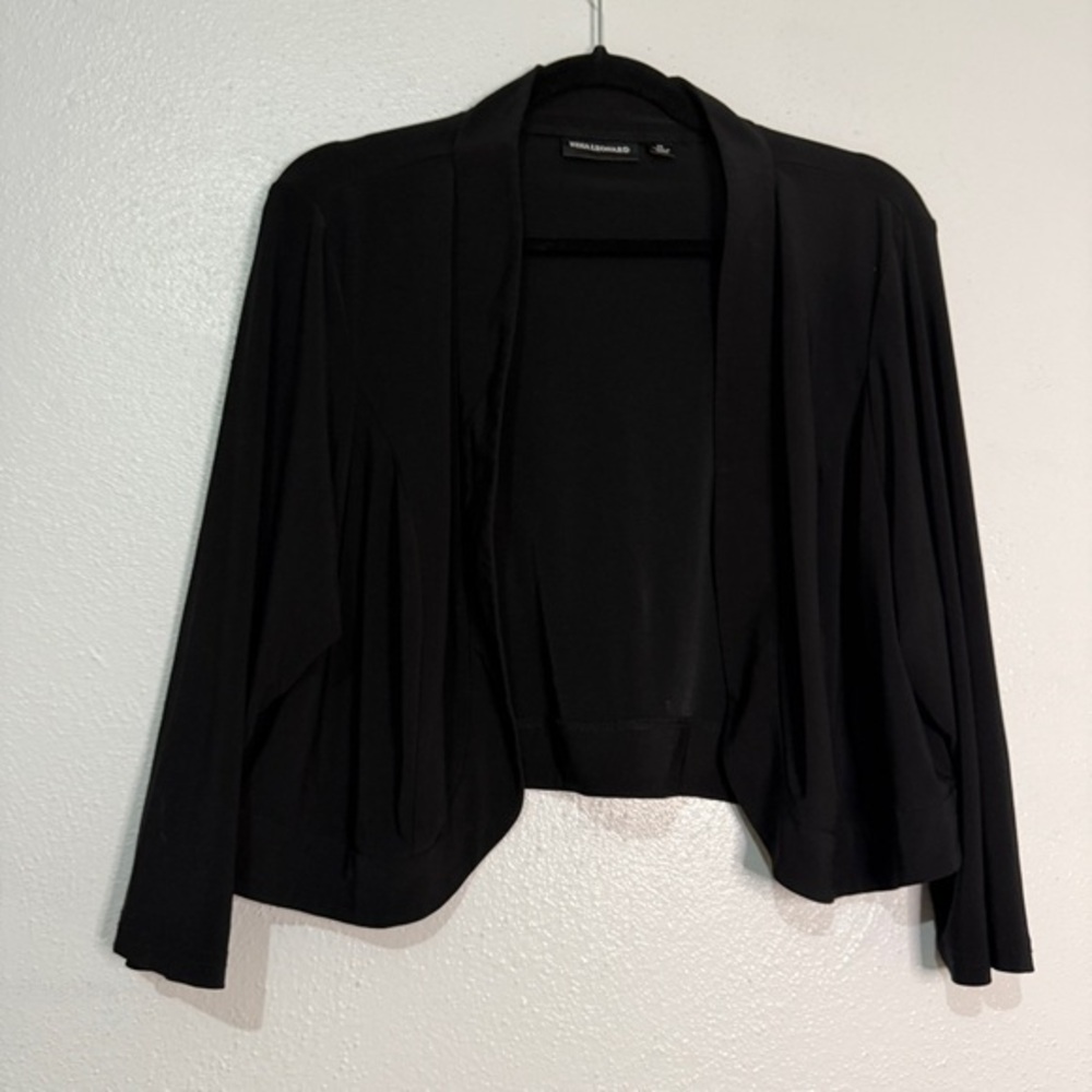 Nina Leonard Black Open Front Cardigan. Sz 1X.